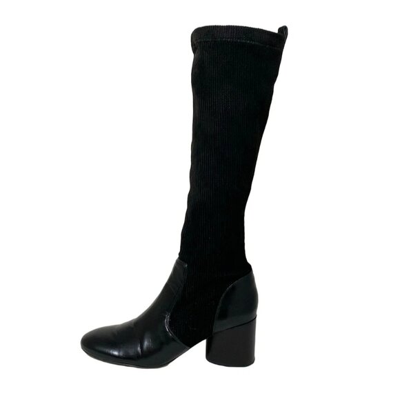 TORY BURCH - Black Chemical Fiber Leather Women's Boots 129-081525 - Picture 1 of 6